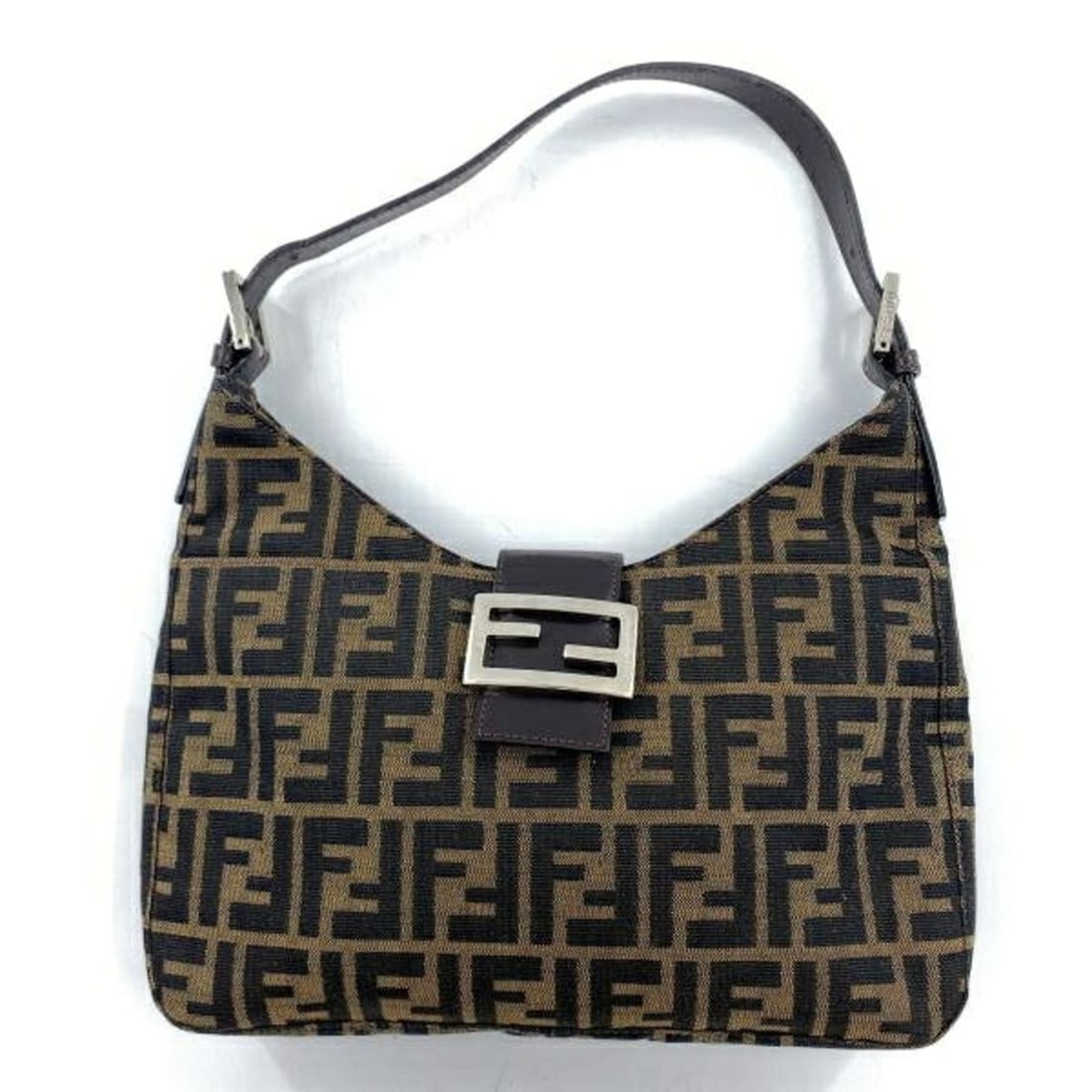 FENDI Mamma Bucket Shoulder Bag, Zucca Pattern, Brown (1 of 12)