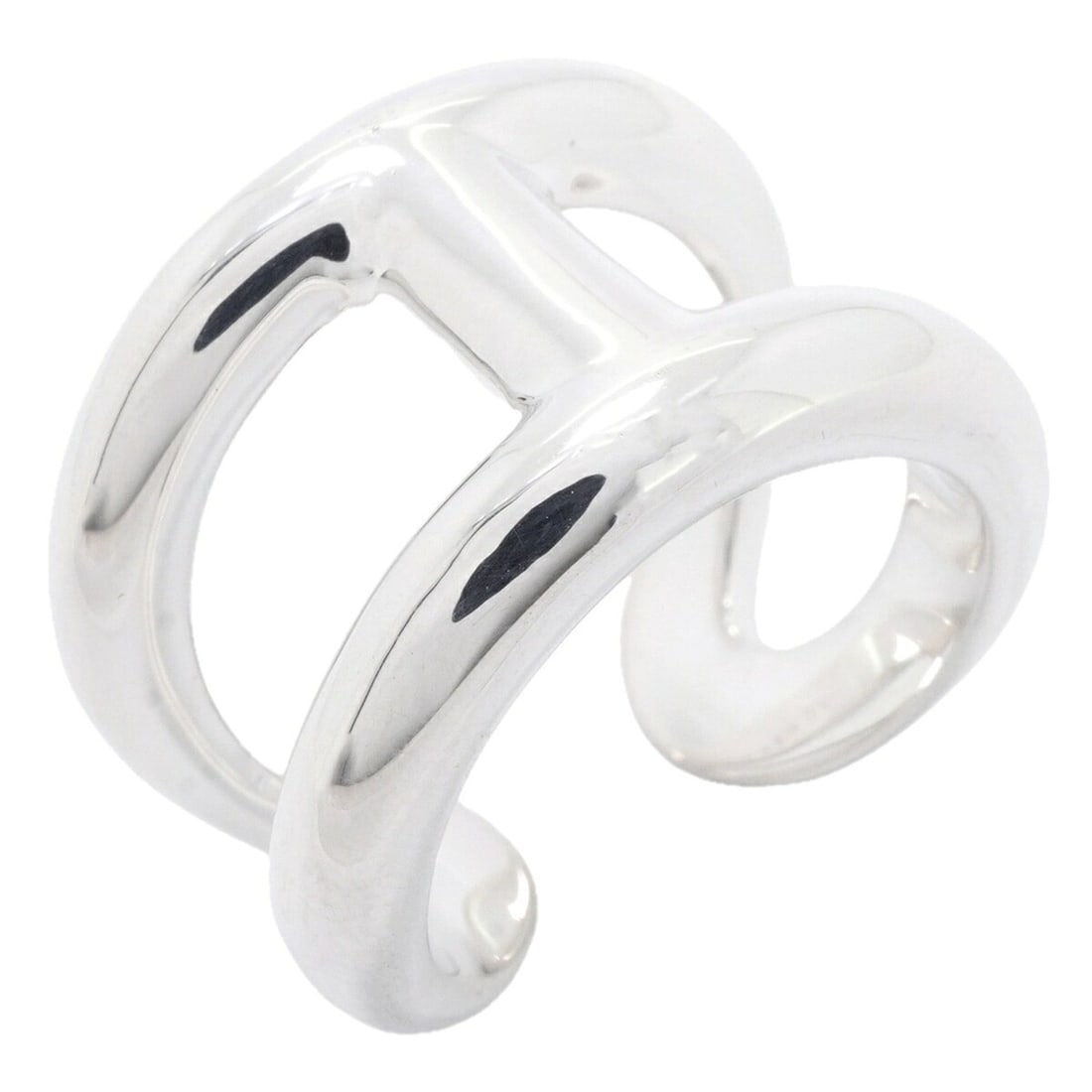 Hermes Osmo's GM Ring, Sterling Silver 925, Size 58, Men's: --- Catalog ---Category: SizeUS Size: 9Brand Size: 58Category: DesignType: Band ringGender: MenMaterial: Silver 925Category: GeneralBrand: Hermes--- Item List ---Section: ConditionRanking: Rank A Used