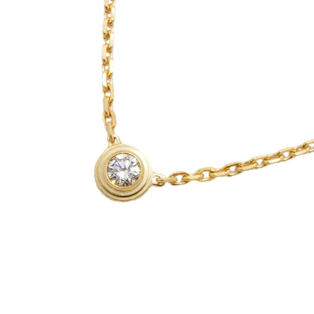 Cartier Damour XS Necklace, 1PD, 18K Yellow Gold, Diamond, Women's: --- Catalog ---Category: SizePendant Size: 3.7mm x 4.7mm / 0.14'' x 0.18''Neck Circumference: 38 cm - 41 cm / 14.96'' - 16.14''Category: DesignStone: DiamondGender: WomenMaterial: Yellow gold (18K)Nec