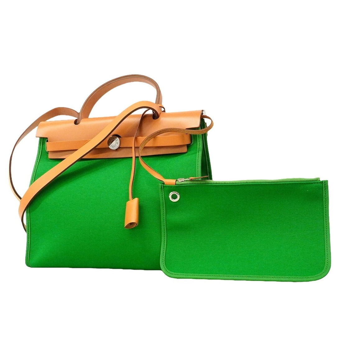 Hermes Herbag Zip PM Handbag, Toile Officier, Natural Bamboo, ?R stamp, 2-way bag for women: --- Catalog ---Category: SizeSize (HxWxD): 26.5cm x 31cm x 10.5cm / 10.43'' x 12.2'' x 4.13''Category: DesignType: HandbagColor: Bambou, NaturalGender: WomenMaterial: Toile officier Hardware Color: Si