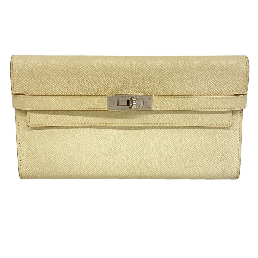 Hermes Kelly Wallet Long Wallet, Veau Epsom Leather, Craie, A Stamp, Men's/Women's: --- Catalog ---Category: SizeSize (HxWxD): 12cm x 20cm x 2.5cm / 4.72'' x 7.87'' x 0.98''Category: DesignType: Long wallet (bi-fold)Color: WhiteGender: Men,WomenMaterial: Epsom leather , Leather Leath