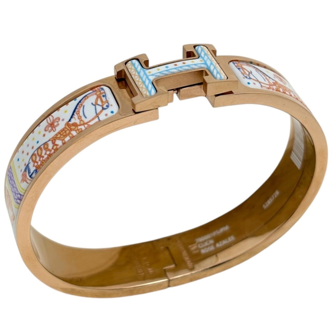 Hermes HERMES Click H Bangle Bracelet, Cloisonné Enamel, Grand Appara GP Rose Gold Multicolor, (1 of 18)