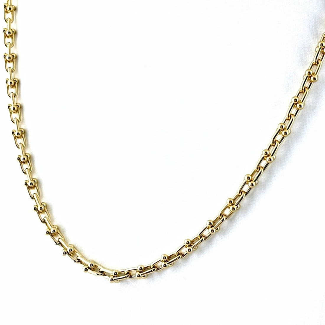 Tiffany & Co. Hardware Microlink YG Yellow Gold Necklace 750 for Women (1 of 8)