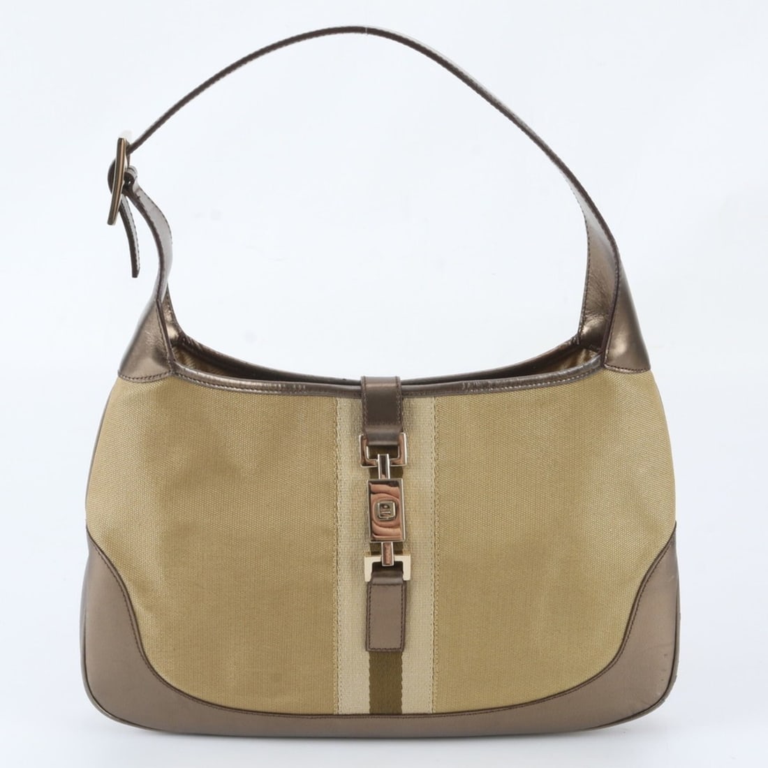 Gucci Jackie 001 3306 Leather Canvas Shoulder Bag Handbag for Women