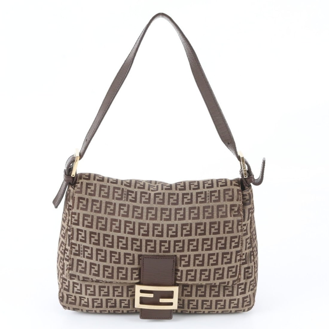 Fendi Zucchino Mamma Bucket Baguette FF Hardware 8BR001 Leather Shoulder Bag for Women (1 of 9)
