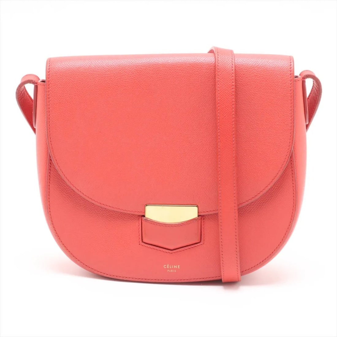 Celine Trotter Leather Shoulder Bag Crossbody Gold Hardware Handbag Tote for Women (1 of 12)