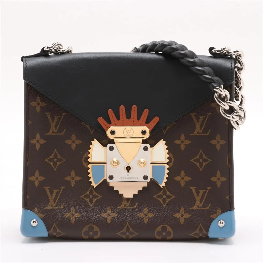 Louis Vuitton Monogram Tribal Pochette Mask GM M50130 Leather Shoulder Bag for Women: --- Catalog ---Category: SizeSize (HxWxD): 18.5cm x 22.5cm x 8cm / 7.28'' x 8.85'' x 3.14''Category: DesignType: Pochette, Shoulder bagColor: BrownGender: WomenMaterial: Leather , Coated canvas Catego