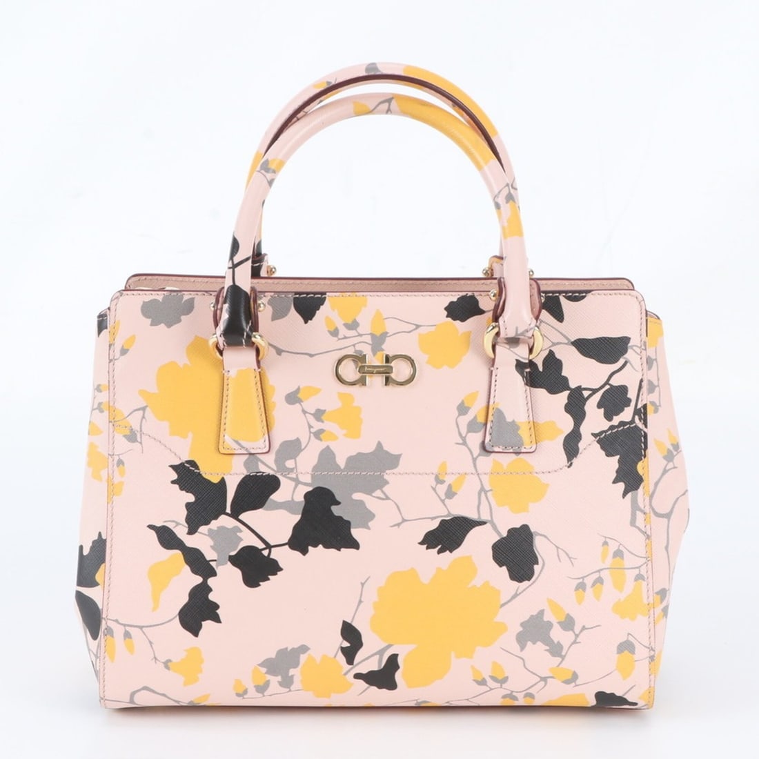 Salvatore Ferragamo Beggy Floral GG-21F317 Leather Handbag Tote Bag - Brand Name Women's