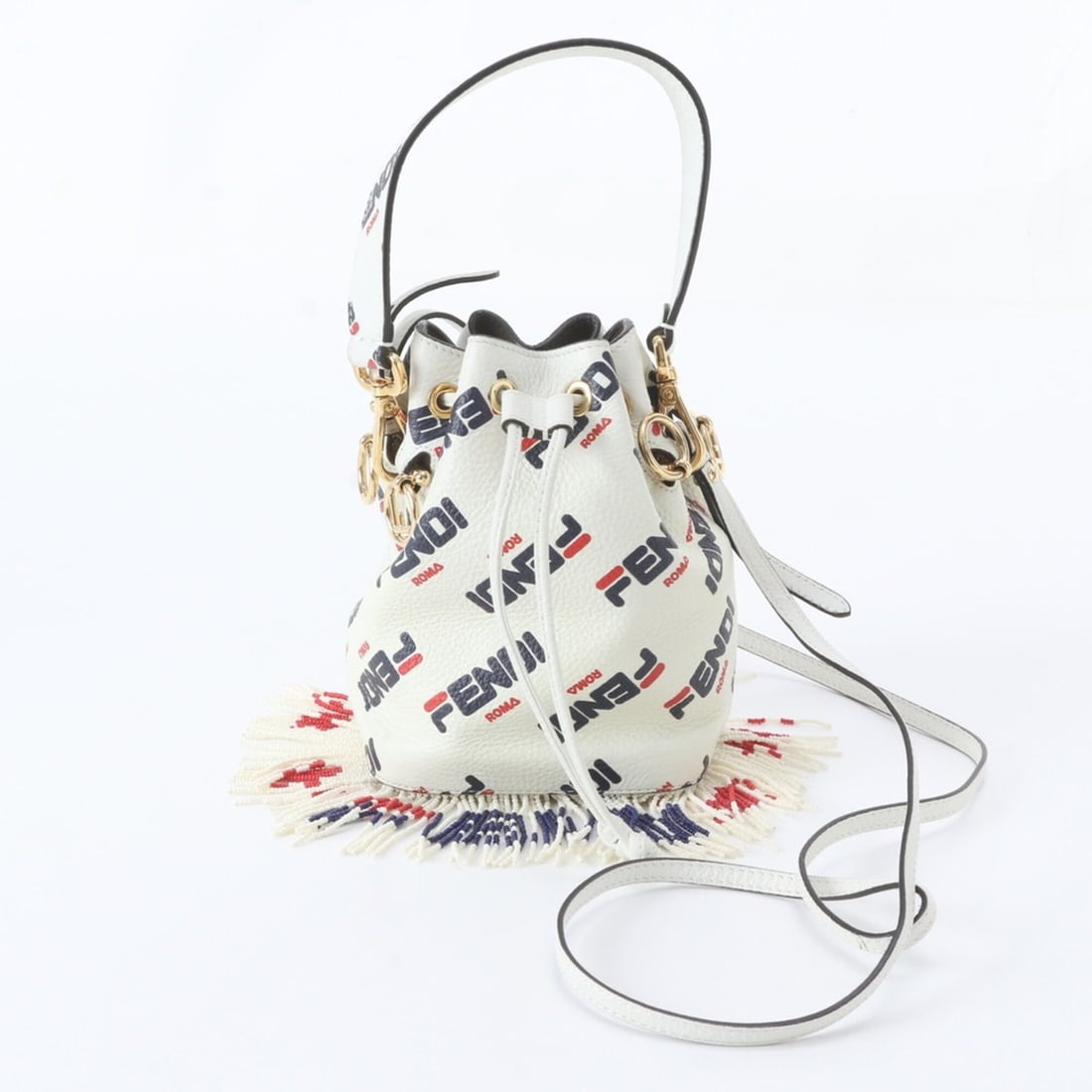 Fendi x FILA Collaboration Mini Montresor 8BS010 2-Way Shoulder Bag/Handbag for Women: --- Catalog ---Category: SizeSize (HxWxD): 18cm x 13cm x 10cm / 7.08'' x 5.11'' x 3.93''Category: DesignType: Handbag, Shoulder bagColor: Navy, Red color, WhiteGender: WomenMaterial: Leather Category: