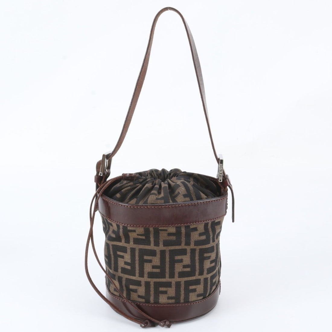 Fendi Zucca 16325 Leather Canvas Shoulder Bag, Brown, Brand, Women's