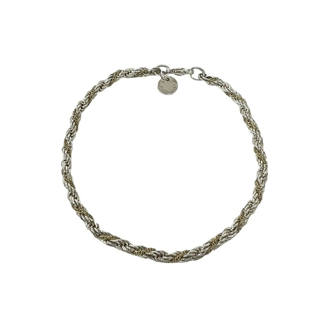 TIFFANY&Co. Tiffany Vintage Twist Rope Bracelet, Sterling Silver 925, 18K Yellow Gold 750YG,