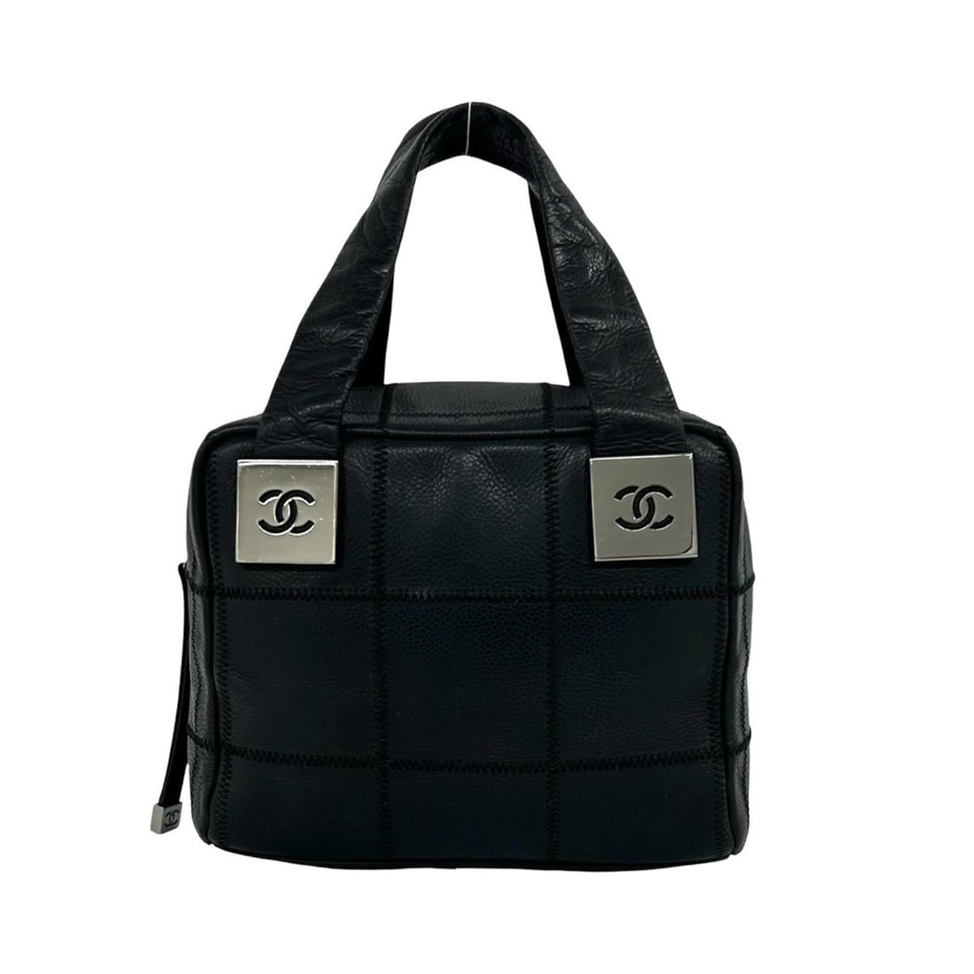 CHANEL Chanel Chocolate Bar Coco Mark Hardware Caviar Skin Leather Genuine Handbag Black 30469