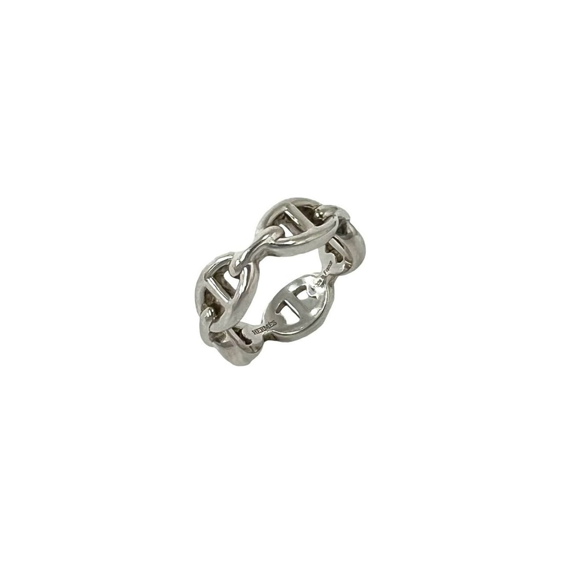 HERMES Hermes Enchainée Ring, Sterling Silver 925, Size #54, Accessory, Silver, Item Number 26910: --- Catalog ---Category: SizeJP Size: 13US Size: 6.5Category: DesignType: Band ringColor: SilverGender: WomenMaterial: Silver 925Category: GeneralBrand: Hermes--- Item List ---Section: ConditionRankin