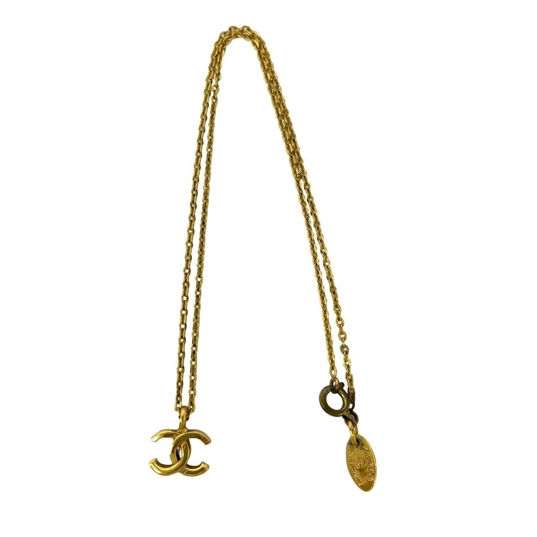 CHANEL Vintage Coco Mark Motif GP Necklace Pendant Accessory Gold 26536 (1 of 10)