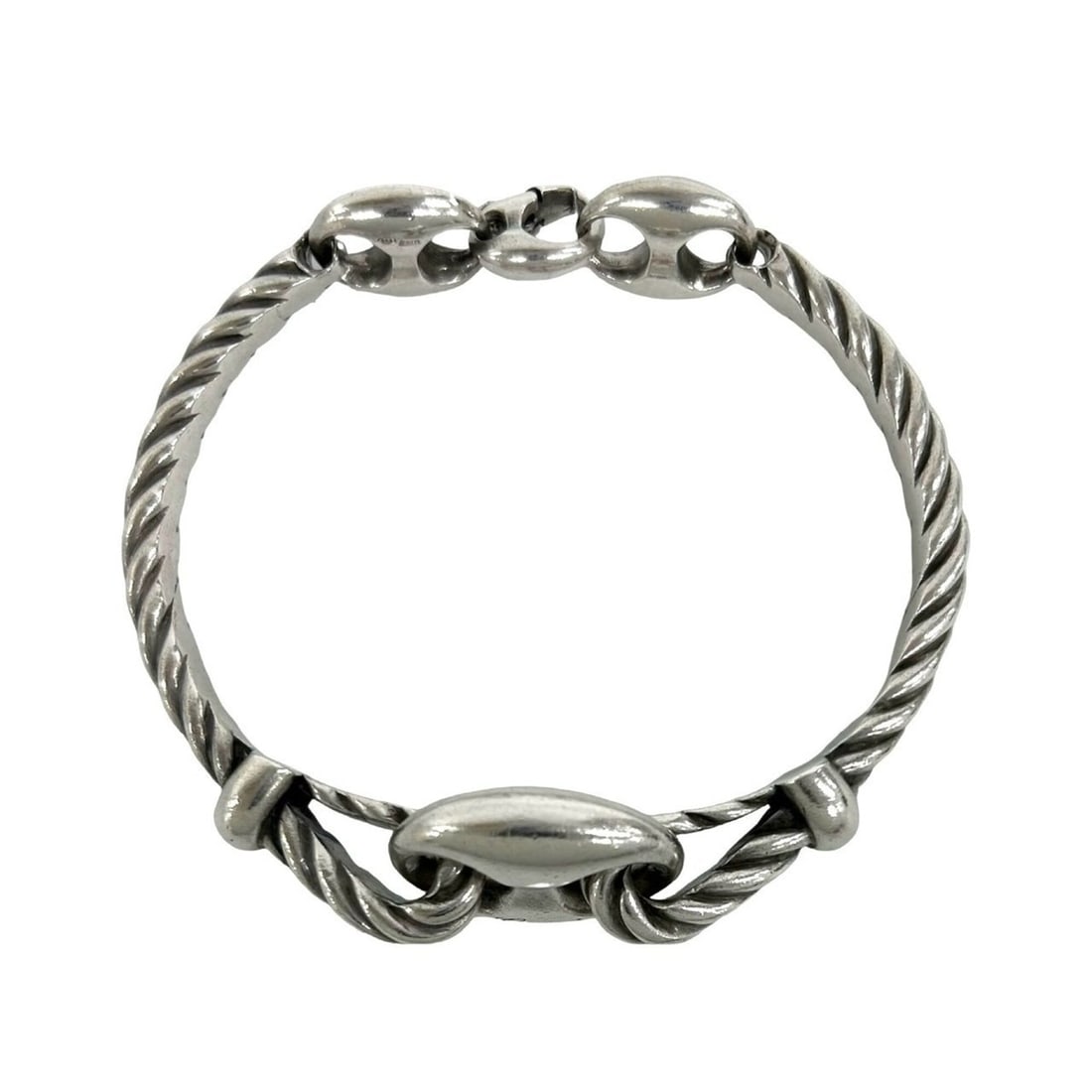 GUCCI Vintage Marina Rope Bracelet, Sterling Silver 925 Bangle, Men's Accessory, 475-8: --- Catalog ---Category: SizeLength: 20cm / 7.87''Category: DesignType: Charm braceletColor: SilverGender: MenMaterial: Silver 925Category: GeneralBrand: Gucci--- Item List ---Section: ConditionRankin