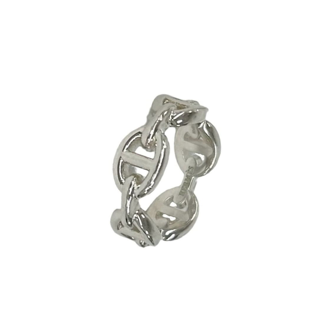 HERMES Hermes Enchainée PM Ring, Sterling Silver 925, Size #50, Accessory, Silver, 410-9: --- Catalog ---Category: SizeJP Size: 10US Size: 5.5Category: DesignType: Band ringColor: SilverGender: WomenMaterial: Silver 925Category: GeneralBrand: Hermes--- Item List ---Section: ConditionRankin