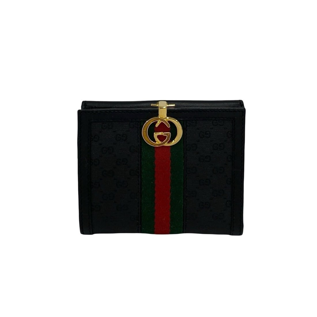 GUCCI Vintage Sherry Line Micro GG Leather Bi-fold Wallet Mini Black 31633: --- Catalog ---Category: SizeSize (HxWxD): 10cm x 12cm x 2cm / 3.93'' x 4.72'' x 0.78''Category: DesignType: Wallet (bi-fold)Color: Black, Green, Red colorGender: WomenMaterial: Leather , PVC Category