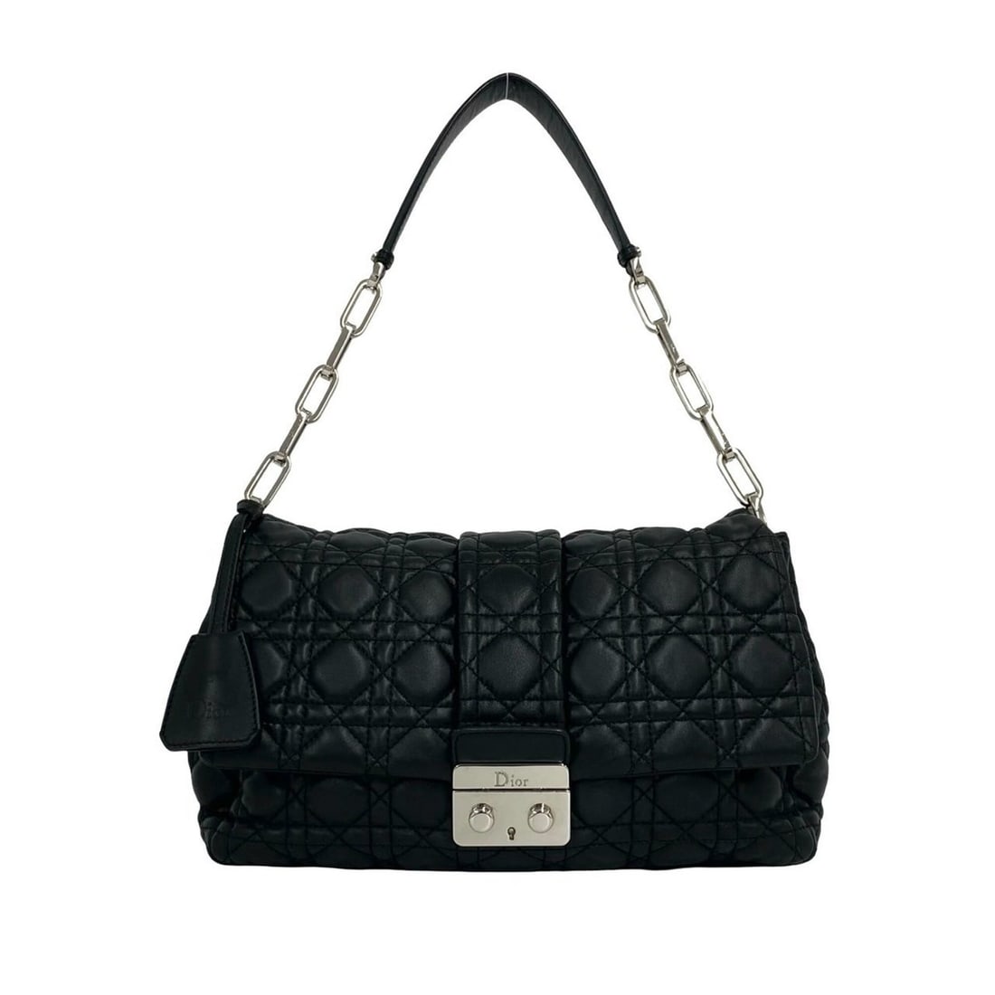 Christian Dior Cannage New Rock Lambskin Leather Shoulder Bag/Handbag, Black, 35316: --- Catalog ---Category: SizeSize (HxWxD): 18cm x 28cm x 10cm / 7.08'' x 11.02'' x 3.93''Category: DesignType: Handbag, Shoulder bagColor: BlackGender: WomenMaterial: Leather Leather/Fur Type: Lambski