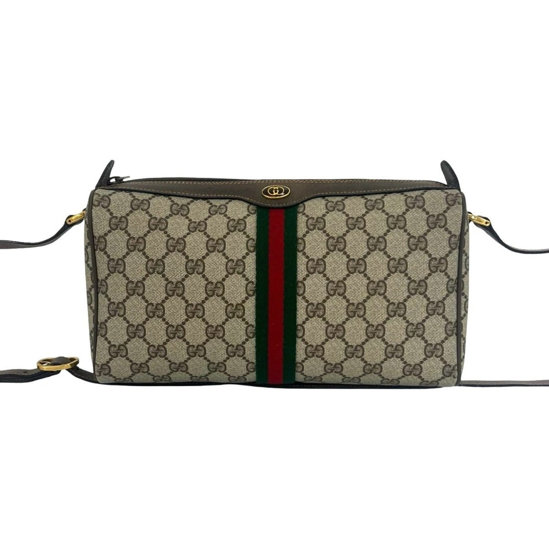 GUCCI Old Gucci Sherry Line GG Logo Pattern Leather Shoulder Bag/Pouch Brown 65999 (1 of 10)