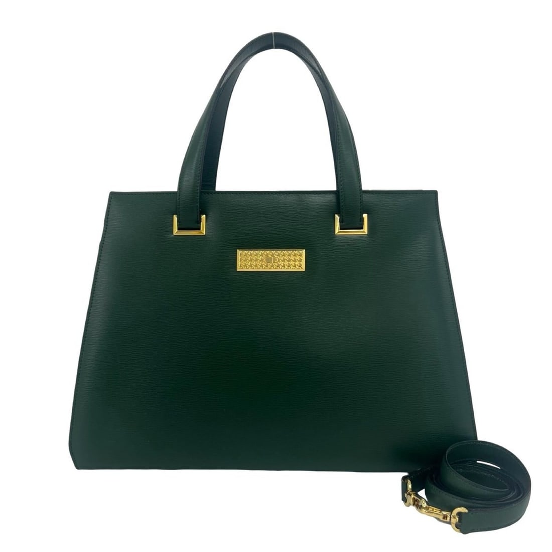 Christian Dior CD Logo Hardware Leather 2-way Shoulder Bag/Handbag Green 39133: --- Catalog ---Category: SizeSize (HxWxD): 25.5cm x 36cm x 10cm / 10.03'' x 14.17'' x 3.93''Category: DesignType: Handbag, Shoulder bagColor: GreenGender: WomenMaterial: Leather Category: GeneralBrand