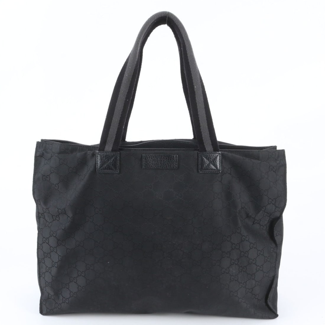 Gucci GG Nylon Leather Tote Bag Shoulder Business Black Men's Women's