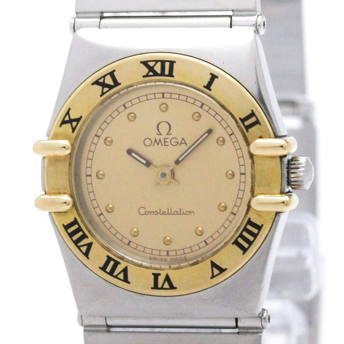 OMEGA Constellation 18K Gold Steel Ladies Watch 795.1080 Polished: --- Catalog ---Category: SizeCase Diameter: 22mm / 0.87''Category: DesignType: WristwatchStyle: Dress/FormalGender: WomenColor (Dial): GoldMaterial (Band): Stainless steelMaterial (Case): Stainless st