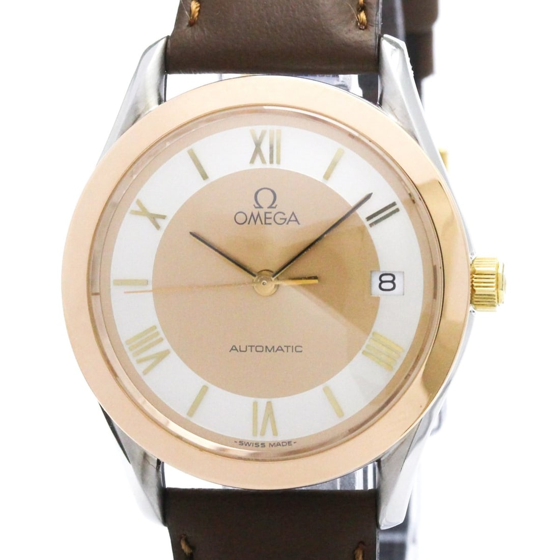 OMEGA Classic 18K Pink Gold Steel Automatic Watch 166.0295 Polished