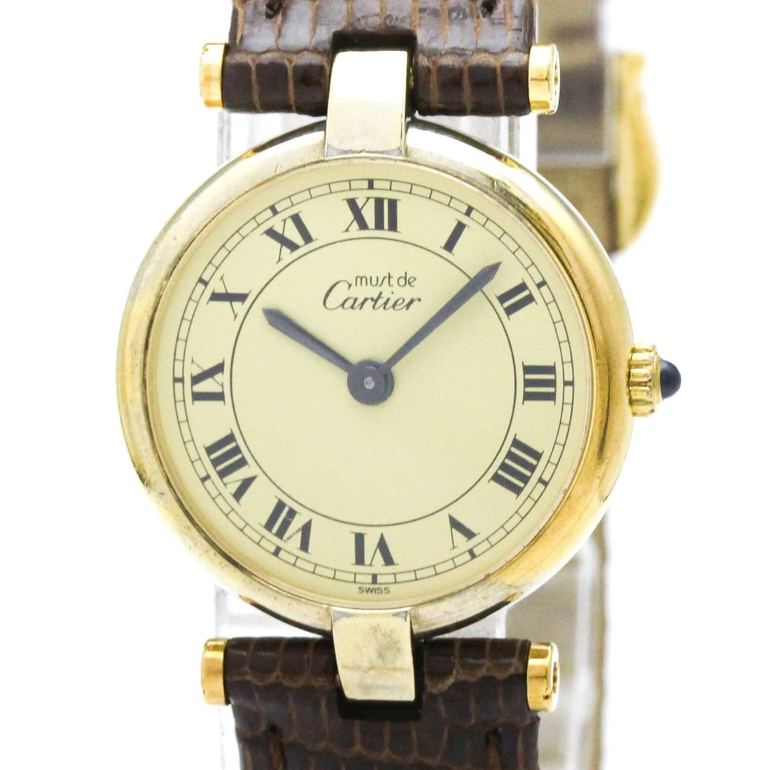 CARTIER Must Vendome Vermeil Gold Plated Quartz Ladies Watch 590004 (1 of 10)