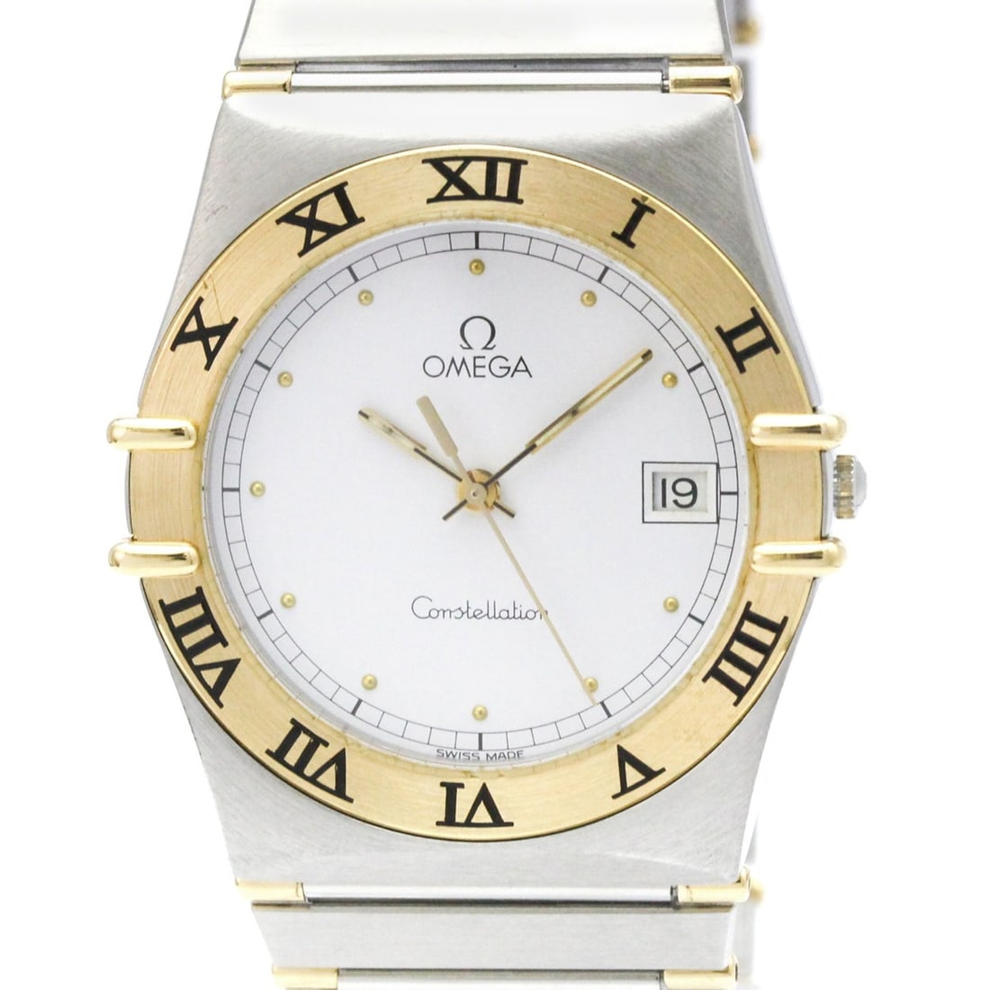 OMEGA Constellation 18K Gold Steel Quartz Mens Watch 396.1070 Polished (1 of 9)