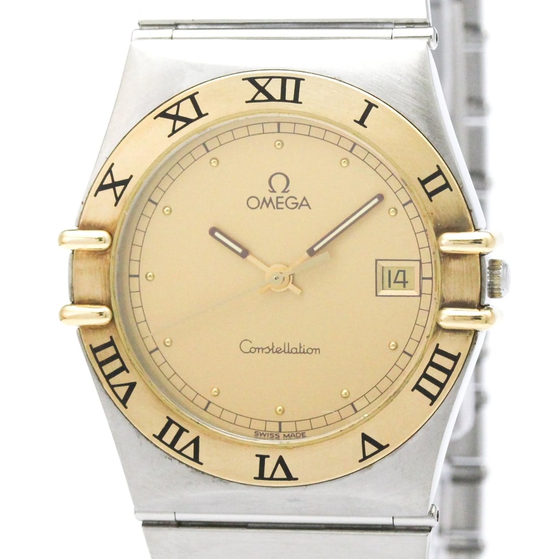 OMEGA Constellation 18K Gold Steel Quartz Mens Watch 396.1070 Polished: --- Catalog ---Category: SizeCase Diameter: 33mm / 1.3''Category: DesignType: WristwatchStyle: Dress/FormalGender: MenColor (Dial): GoldMaterial (Band): Stainless steelMaterial (Case): Stainless steel