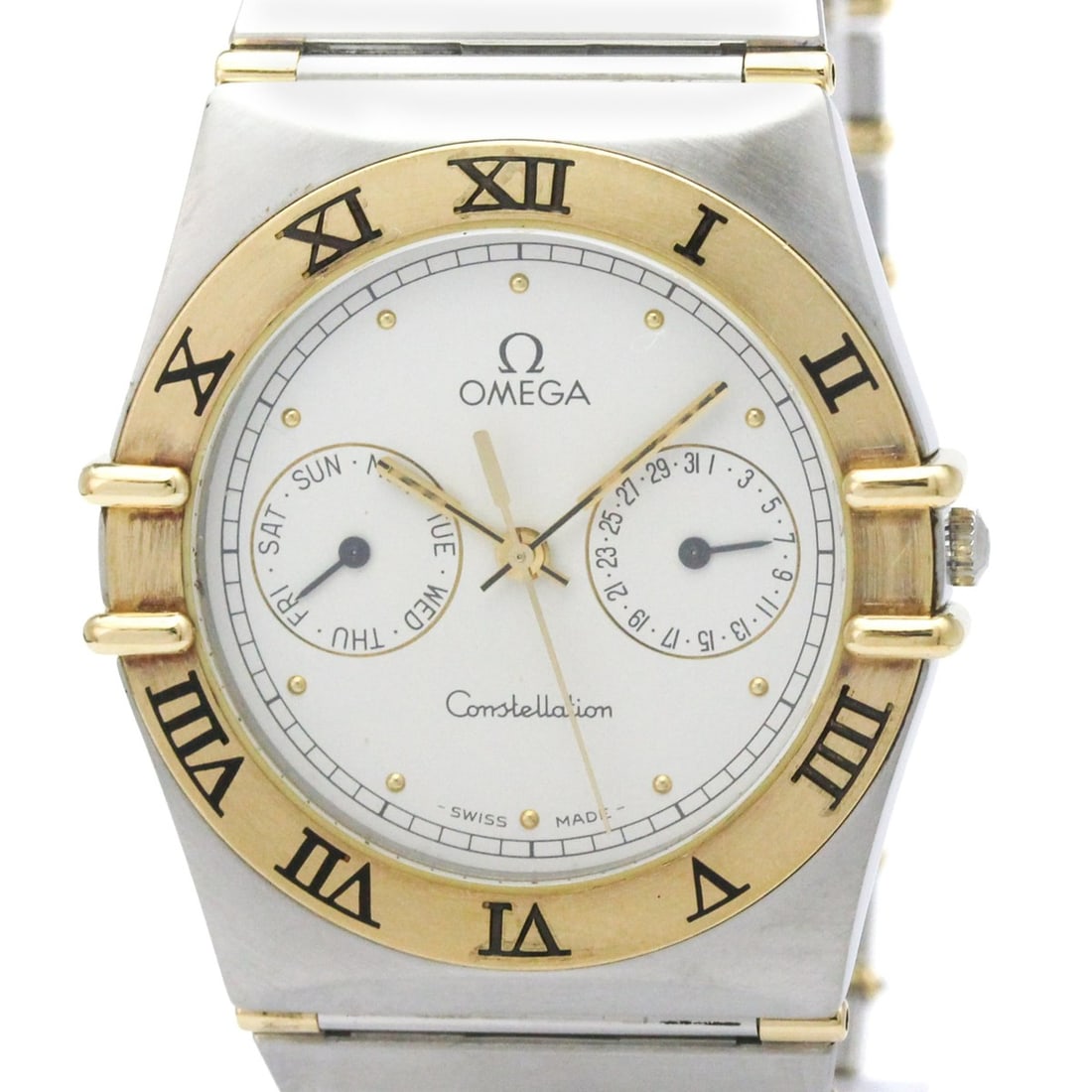 OMEGA Constellation 18K Gold Steel Quartz Mens Watch 396.1070 Polished (1 of 10)