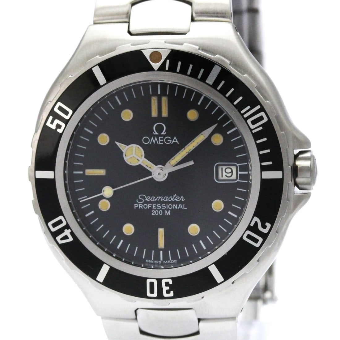 OMEGA Seamaster Professional 200M Large Size Steel Mens Watch Polished: --- Catalog ---Category: SizeCase Diameter: 36mm / 1.42''Category: DesignType: WristwatchStyle: SportGender: MenColor (Dial): BlackMaterial (Band): Stainless steelMaterial (Case): Stainless steelCateg