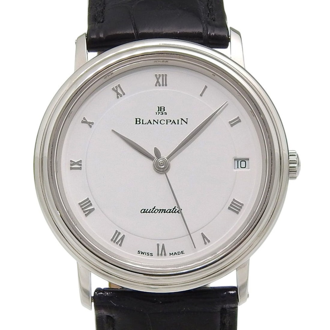 Blancpain Villeret Extra 1195 1127 White Dial Stainless Steel/Leather Automatic Men's Watch (approx.