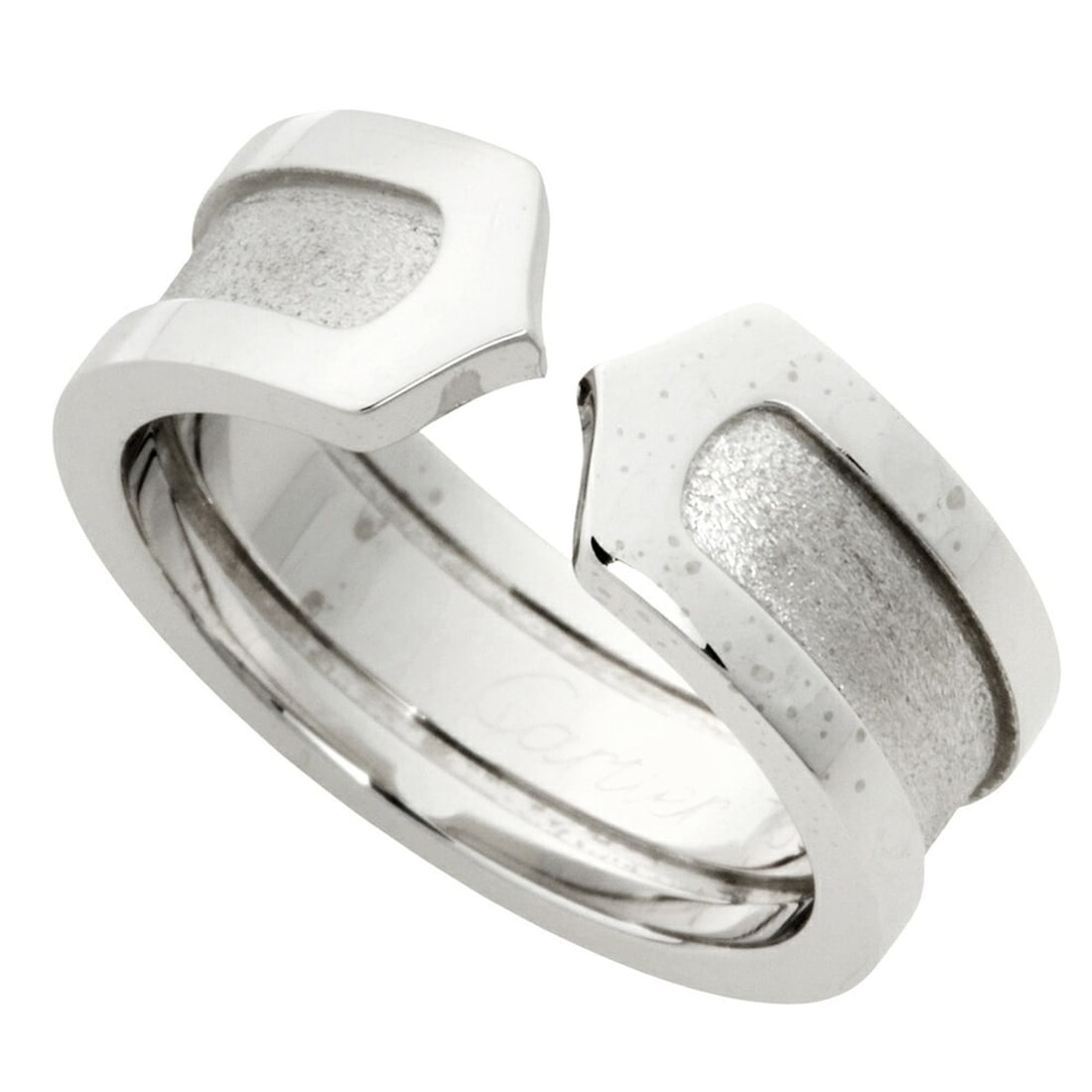 Cartier C2 Ring, 7.4g, 18K White Gold, Size #49 (approx. US size 9): --- Catalog ---Category: SizeUS Size: 5Brand Size: 49Category: DesignType: Band ringColor: White goldGender: WomenMaterial: White gold (18K)Category: GeneralBrand: Cartier--- Item List ---Section: Con