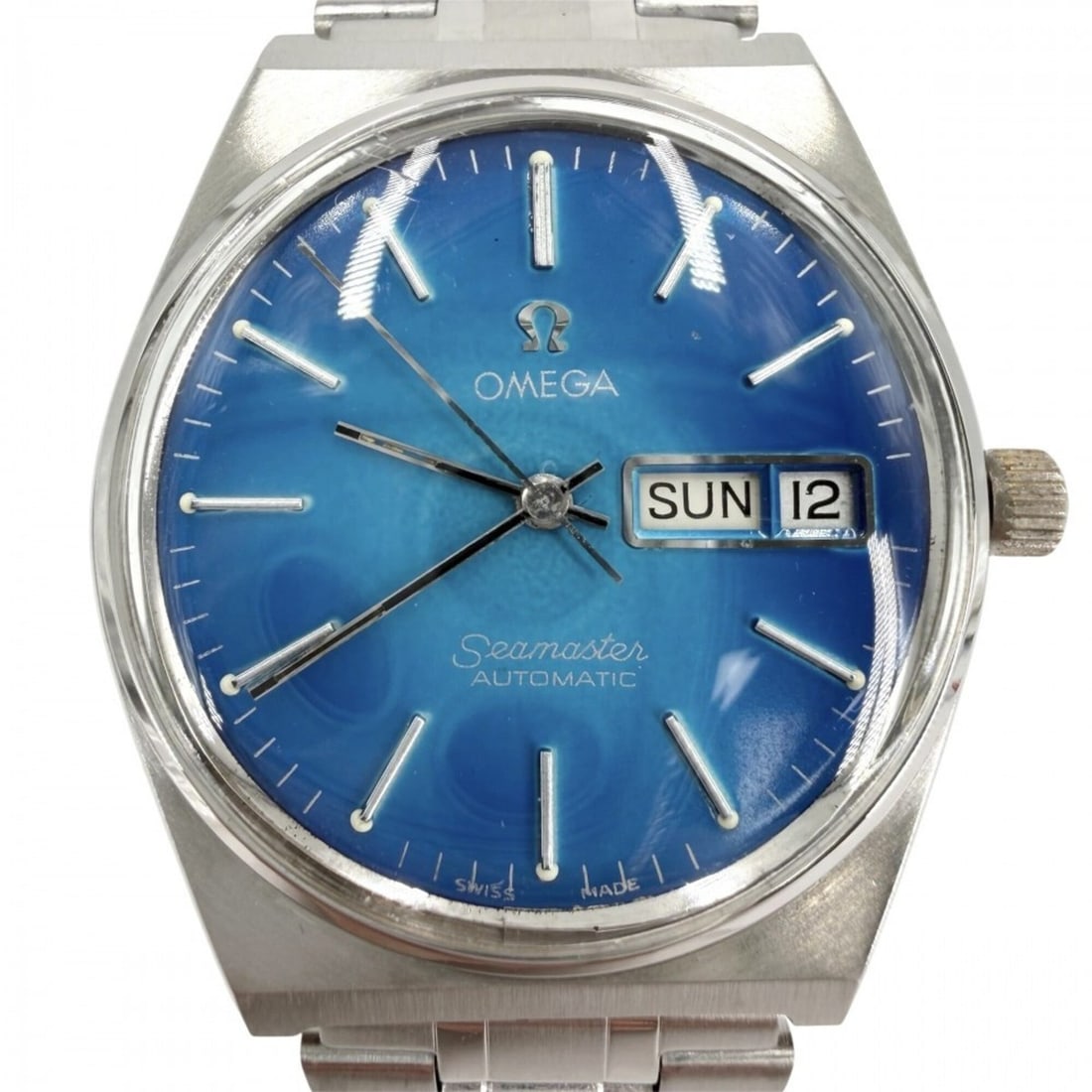 Omega Seamaster Cal. 1022 Day-Date Automatic Watch for Men, Blue Dial, OMEGA 166.021, Movement,
