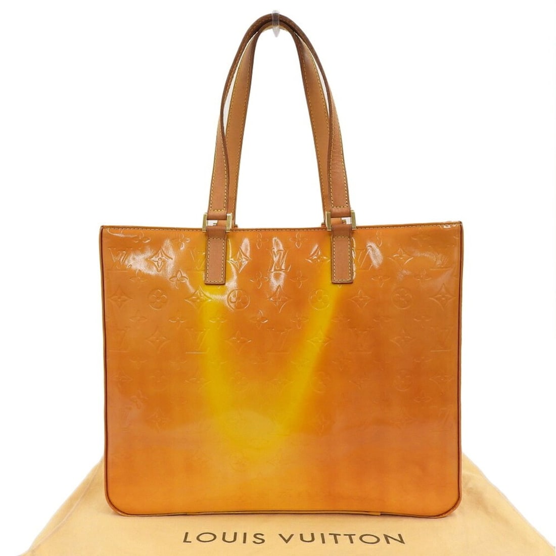 Louis Vuitton Monogram Vernis Columbus M91047 Handbag Tote Bag Enamel Yellow: --- Catalog ---Category: SizeSize (HxWxD): 30cm x 37cm x 9cm / 11.81'' x 14.56'' x 3.54''Category: DesignType: Handbag, Tote bagColor: Monogram, YellowGender: WomenMaterial: Monogram Vernis , Leather 