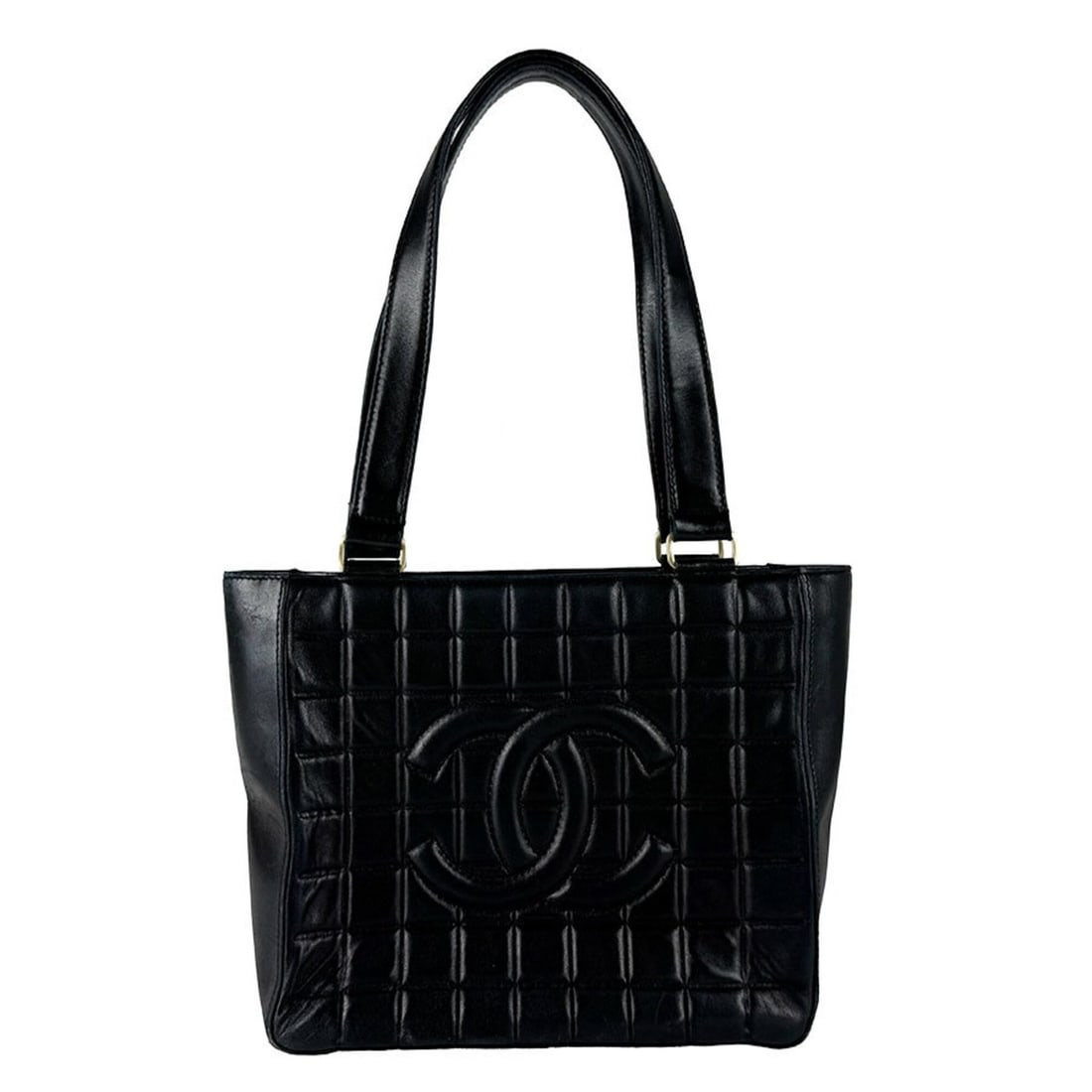 Chanel CHANEL Handbag Chocolate Bar Leather Black Women's z10814: --- Catalog ---Category: SizeSize (HxWxD): 21cm x 30cm x 8cm / 8.26'' x 11.81'' x 3.14''Category: DesignType: HandbagColor: BlackGender: WomenMaterial: Leather Category: GeneralBrand: ChanelCountry of