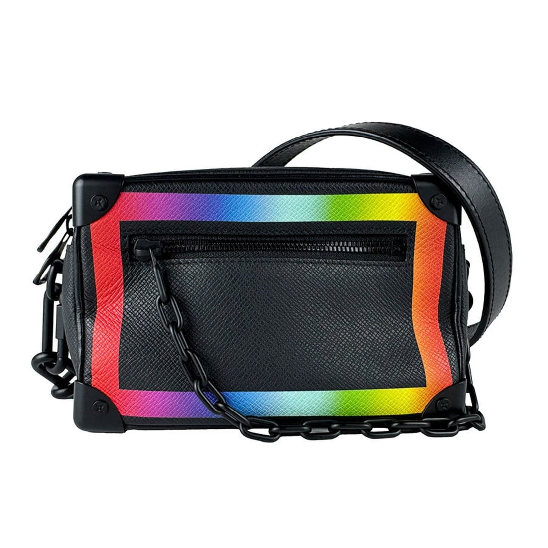 Louis Vuitton LOUIS VUITTON Taiga Mini Soft Trunk Shoulder Bag, Black Rainbow, Men's M30351 z10812: --- Catalog ---Category: SizeSize (HxWxD): 12cm x 18cm x 8cm / 4.72'' x 7.08'' x 3.14''Category: DesignType: Shoulder bagColor: Black, Multi-colorGender: MenMaterial: Taiga leather Category: GeneralMP