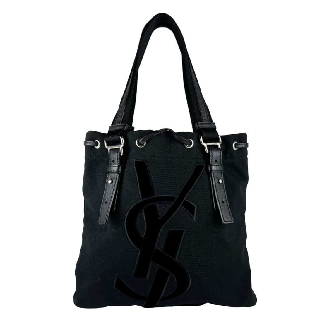 Saint Laurent handbag, canvas, black, women's, z10811