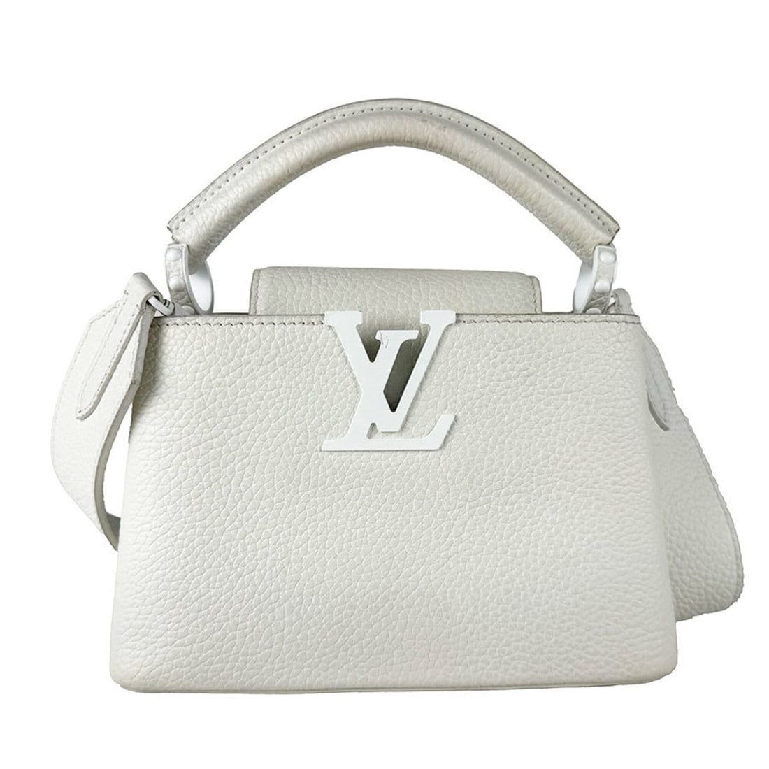 Louis Vuitton LOUIS VUITTON Shoulder Bag Handbag Capucines MINI Leather White Women's z10810: --- Catalog ---Category: SizeSize (HxWxD): 13cm x 20cm x 8cm / 5.11'' x 7.87'' x 3.14''Category: DesignType: Handbag, Shoulder bagColor: WhiteGender: WomenMaterial: Leather Category: GeneralBrand: Lou