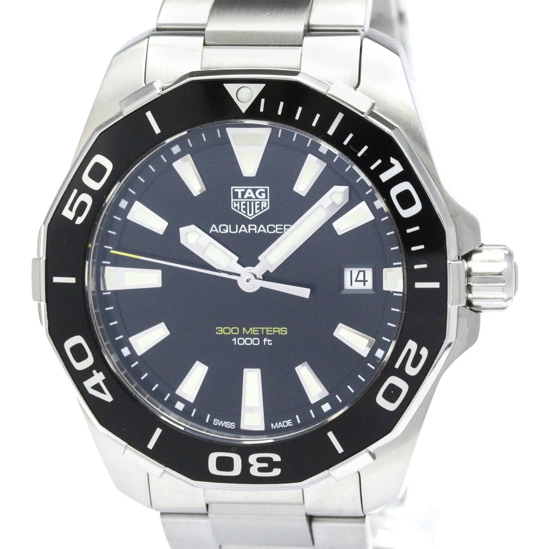TAG HEUER Aquaracer 300M Steel Quartz Mens Watch WAY101A Polished