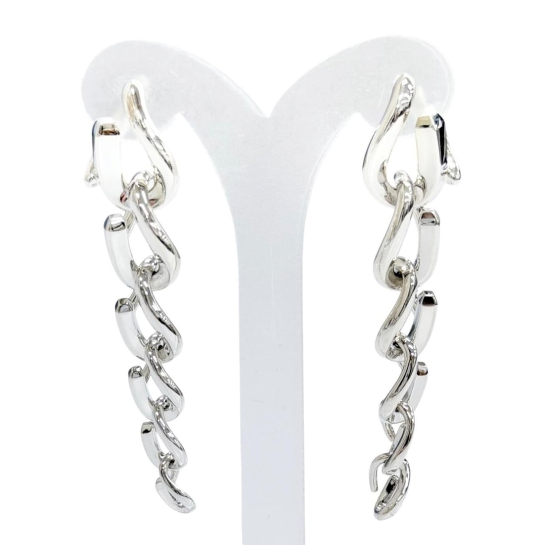 TIFFANY&Co. Tiffany Forge Drop Link AG925 High Polish Earrings (Pair) Silver, Weight 20.3g, Women's