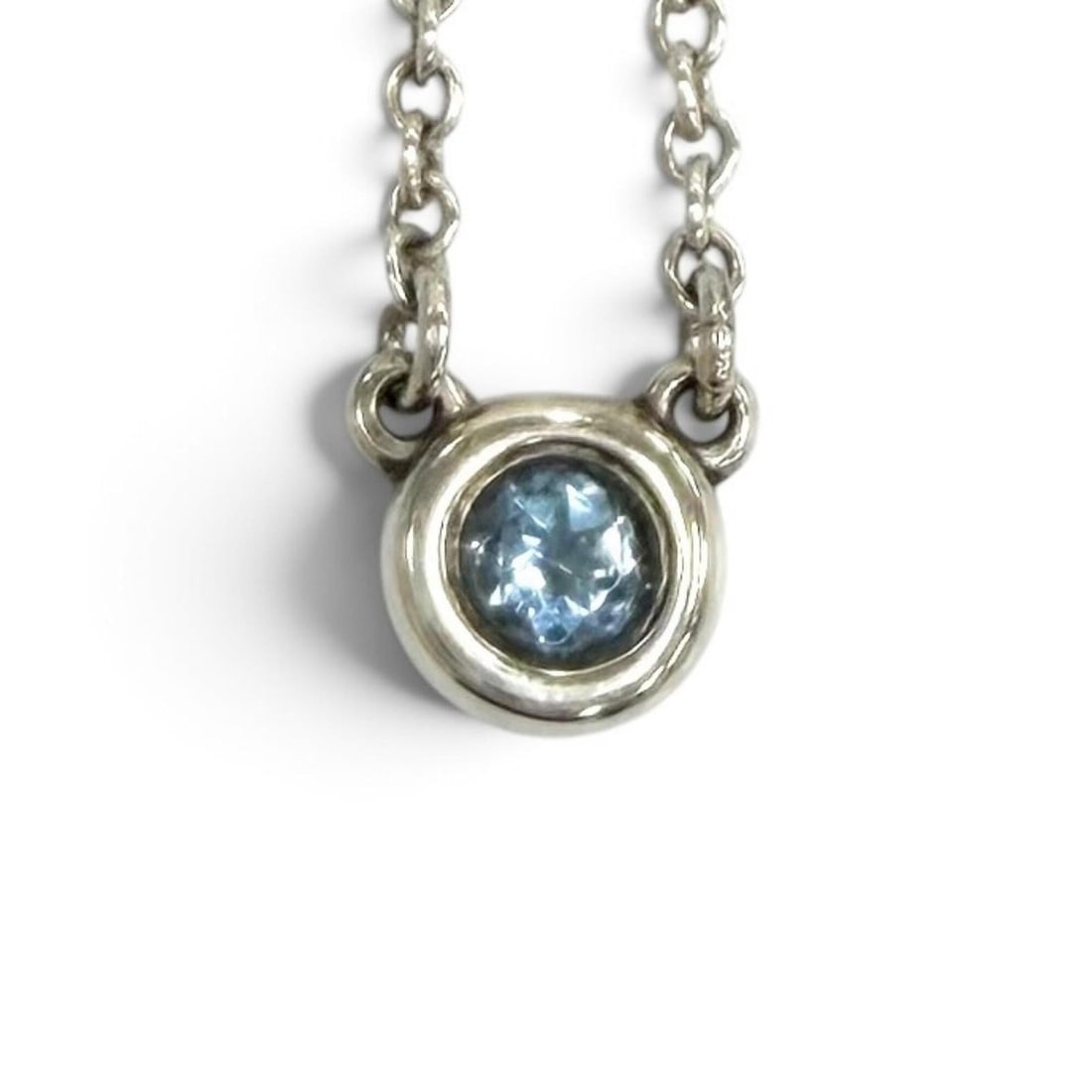 TIFFANY&Co. Tiffany & Co. Elsa Peretti Color by the Yard Aquamarine Pendant AG925 (Purchased January: --- Catalog ---Category: SizePendant Size: 3mm / 0.11''Neck Circumference: 42 cm / 16.53''Category: DesignColor: BlueStone: AquamarineGender: WomenMaterial: Silver 925Necklace Type: NecklaceCategory: 