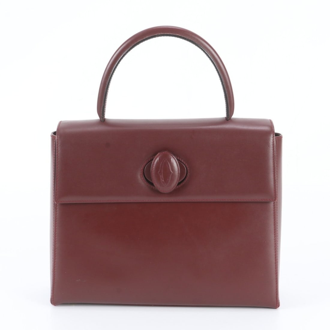 Cartier Must Line Bordeaux Leather Handbag - Brand Name Women's: --- Catalog ---Category: SizeSize (HxWxD): 22cm x 28cm x 8cm / 8.66'' x 11.02'' x 3.14''Category: DesignType: HandbagColor: Wine redGender: WomenMaterial: Leather Category: GeneralBrand: Cartier--- It