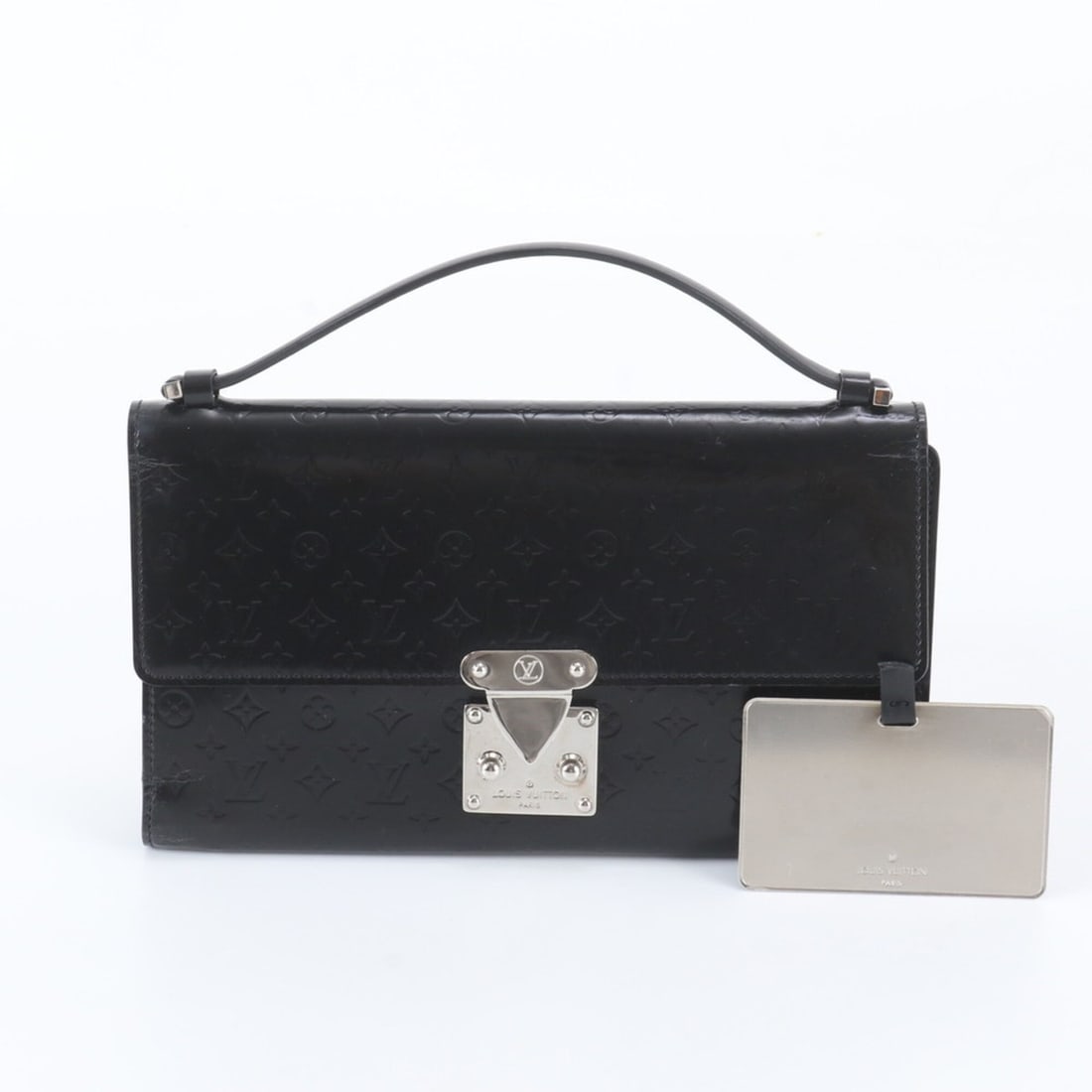 Louis Vuitton Monogram Mini Glacé Anouchka MM M92230 Leather Clutch Bag Handbag for Women: --- Catalog ---Category: SizeSize (HxWxD): 13.5cm x 22cm x 2cm / 5.31'' x 8.66'' x 0.78''Category: DesignType: Clutch bag, HandbagColor: NoirGender: WomenMaterial: Leather Category: GeneralMPN: M92230