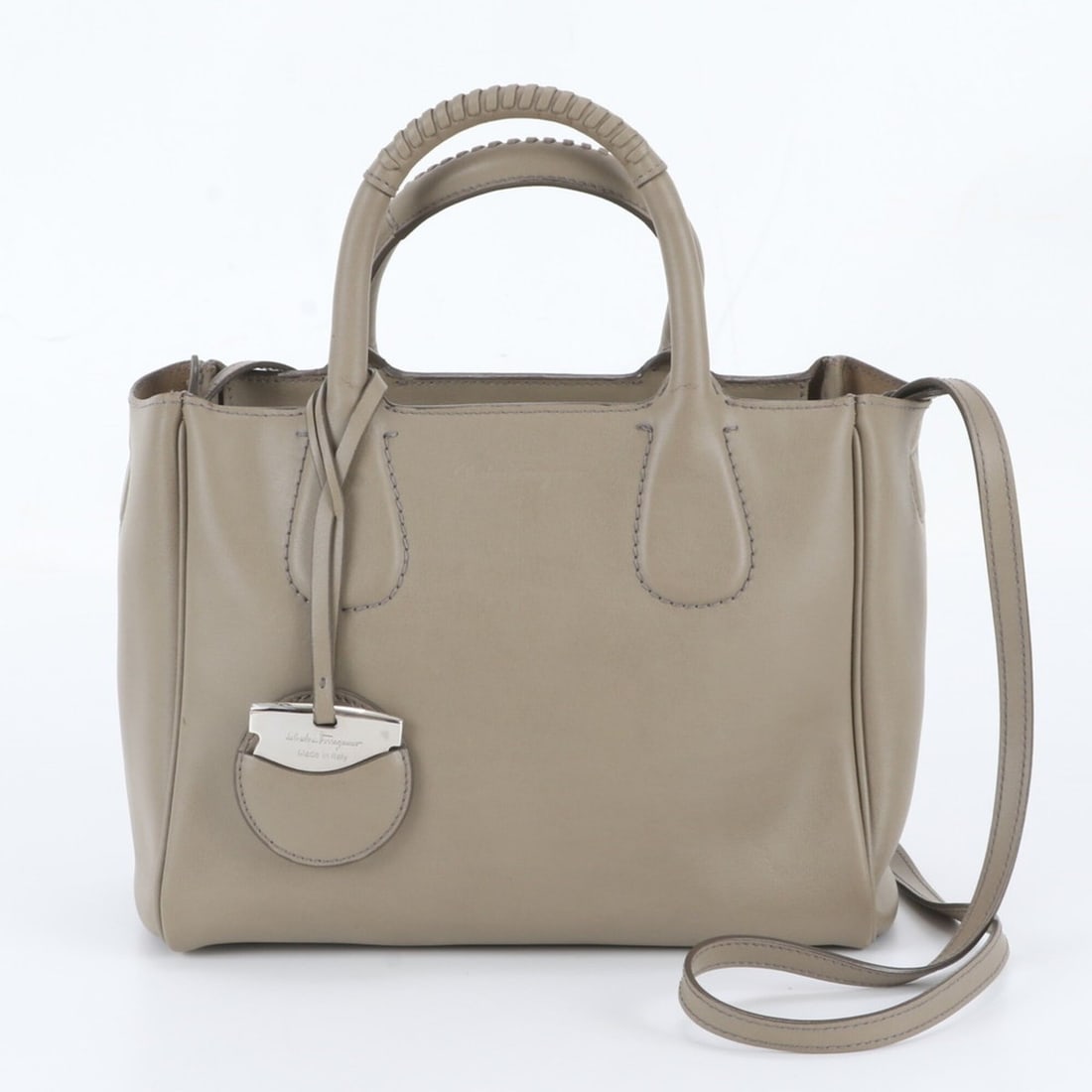 Salvatore Ferragamo Gancini Leather 2-Way Shoulder Bag (Women's Brand)