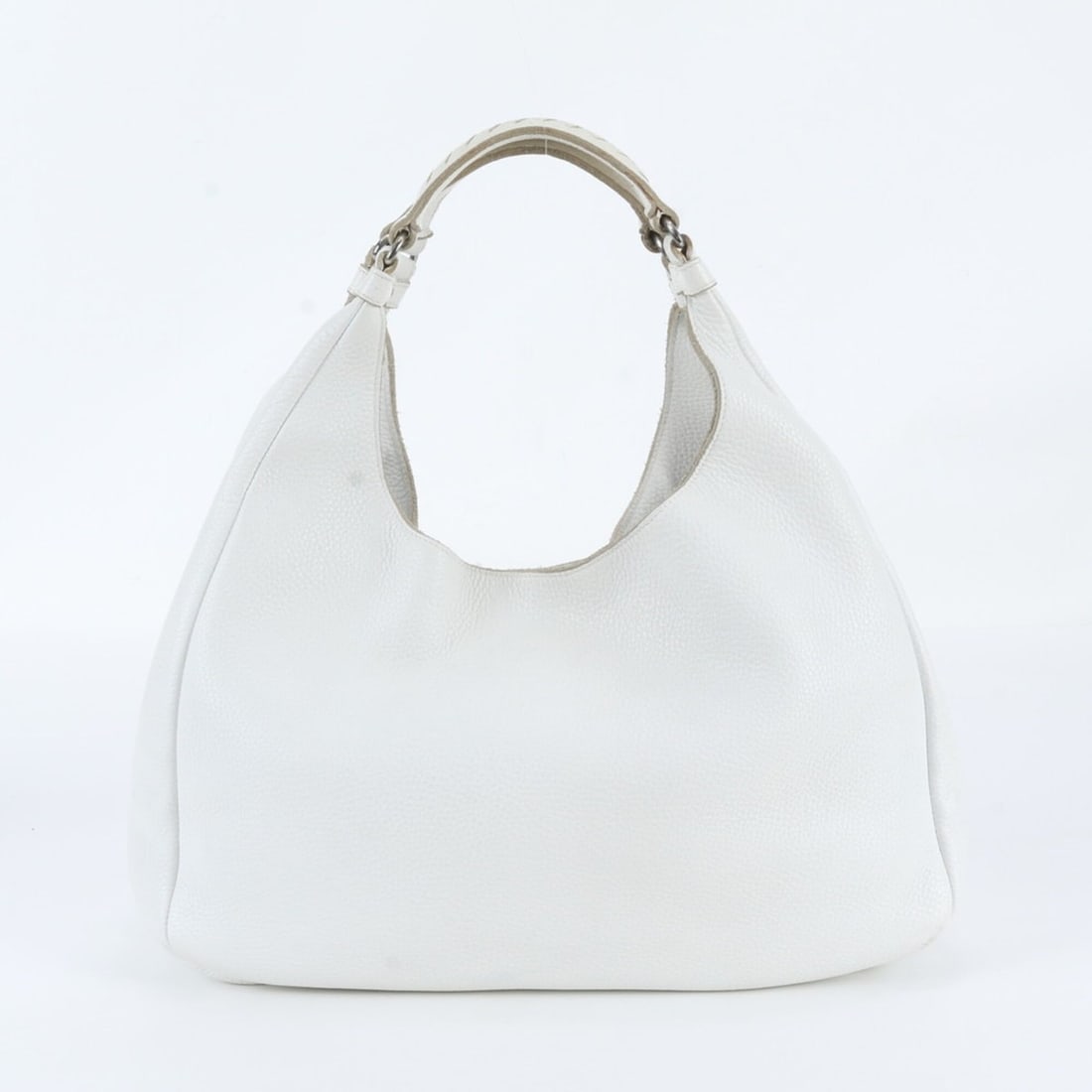 Bottega Veneta Campana Hobo Leather Tote Bag Shoulder Handbag for Women: --- Catalog ---Category: SizeSize (HxWxD): 23cm x 40cm x 6cm / 9.05'' x 15.74'' x 2.36''Category: DesignType: Handbag, Shoulder bag, Tote bagColor: WhiteGender: WomenMaterial: Leather Category: Genera