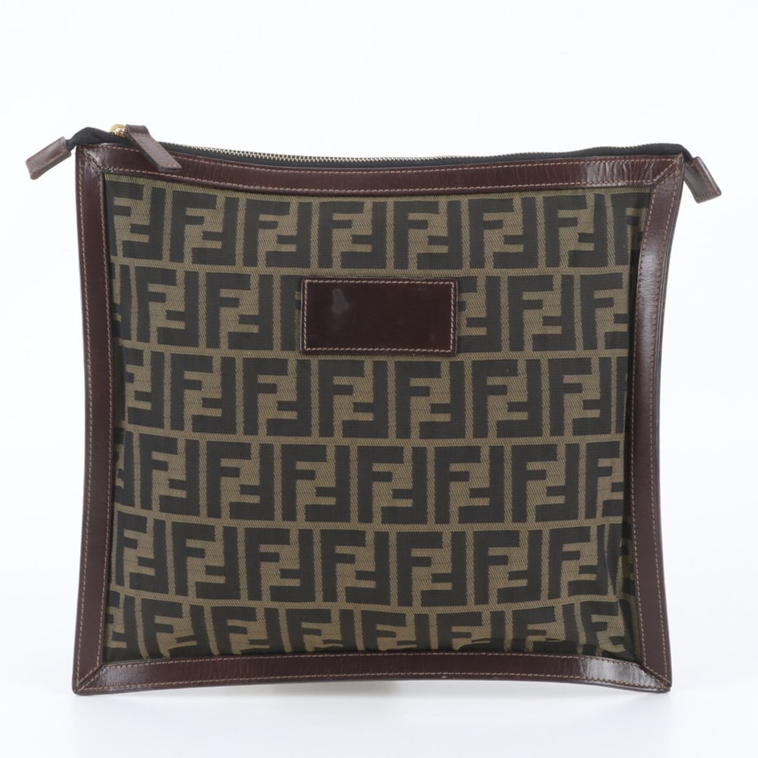 Fendi Zucca Leather Canvas Second Bag Clutch Pouch Business for Men (1 of 7)