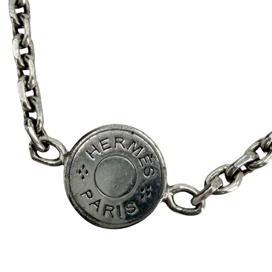Hermes Mini Sellier Pendant Necklace for Women, Jewelry Accessory, 925 Sterling Silver, Approx. 4.9g: --- Catalog ---Category: SizeWidth: 1mm / 0.04''Weight: 4.9g / 0.17oz.Pendant Size: 7mm x 7mm / 0.27'' x 0.27''Neck Circumference: 40.5 cm / 15.94''Category: DesignGender: WomenMaterial: Silver 925Pen