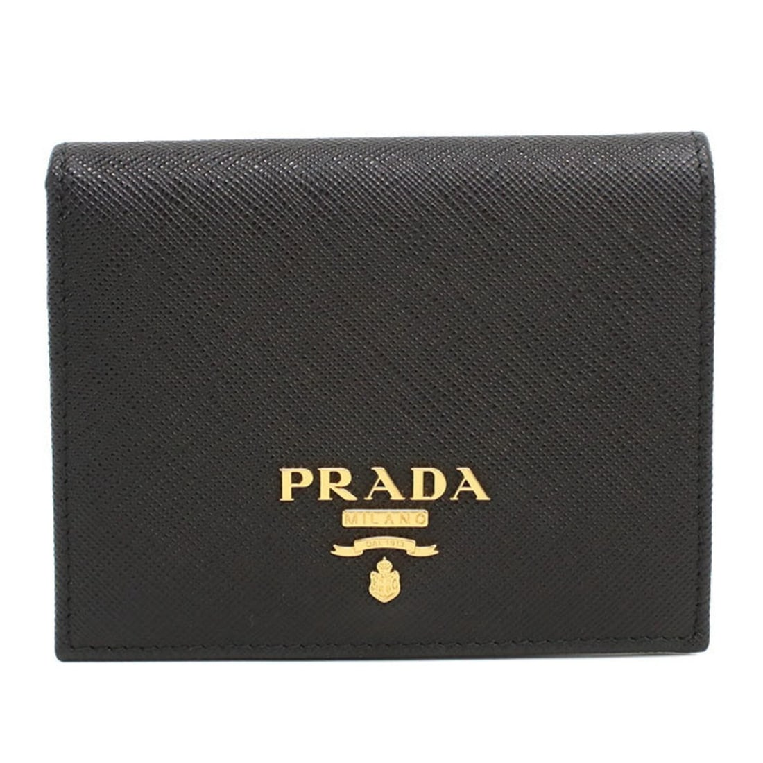 PRADA bi-fold wallet 1MV204 QWA F0002 Saffiano leather for women, black: --- Catalog ---Category: SizeSize (HxWxD): 8.5cm x 11cm x 2cm / 3.34'' x 4.33'' x 0.78''Category: DesignType: Wallet (bi-fold)Color: BlackGender: WomenMaterial: Leather Leather/Fur Type: CalfskinCateg